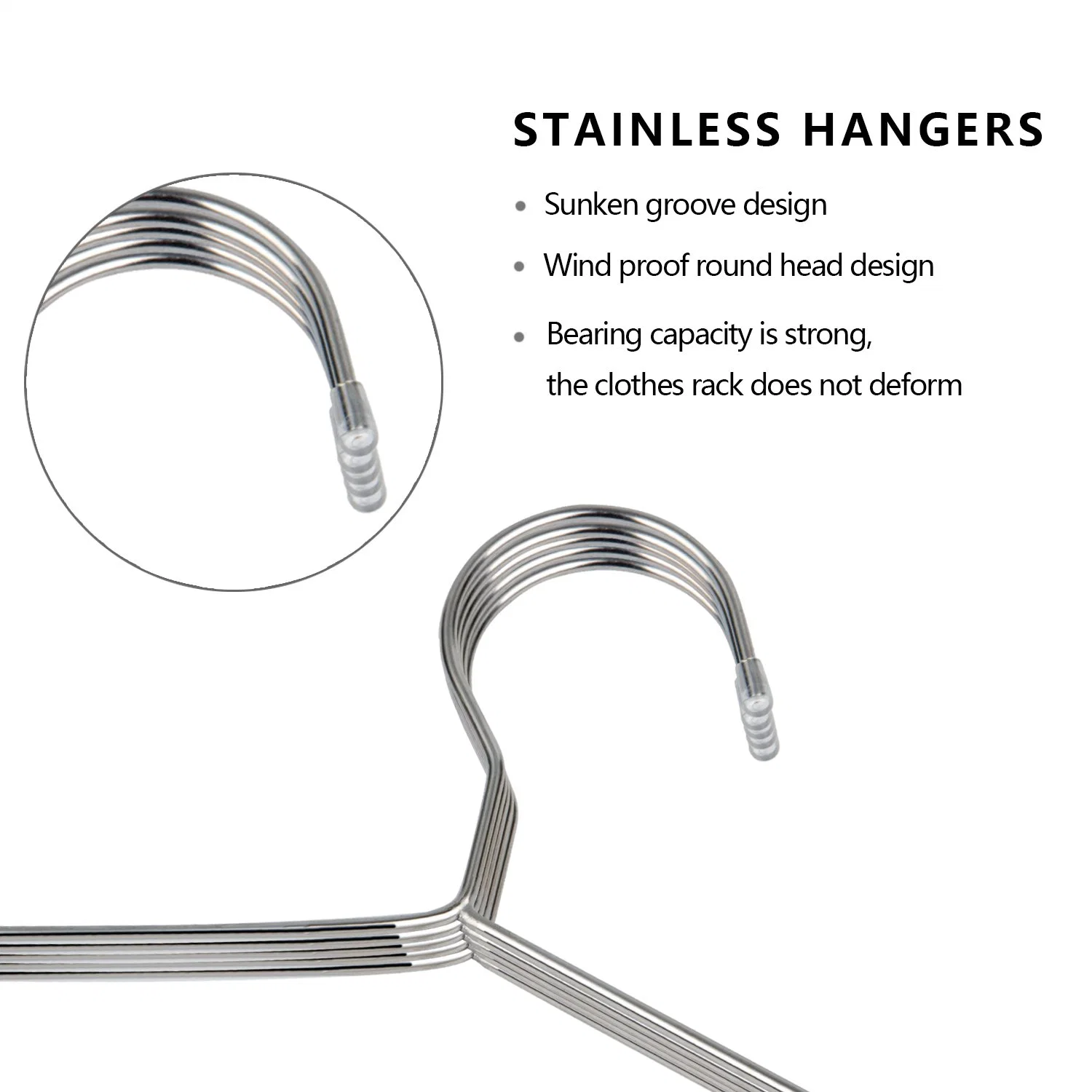 40PCS Strong Heavy-Duty Stainless Steel Metal Ultra-Thin 16.5 Inch Wire Clothes Hangers