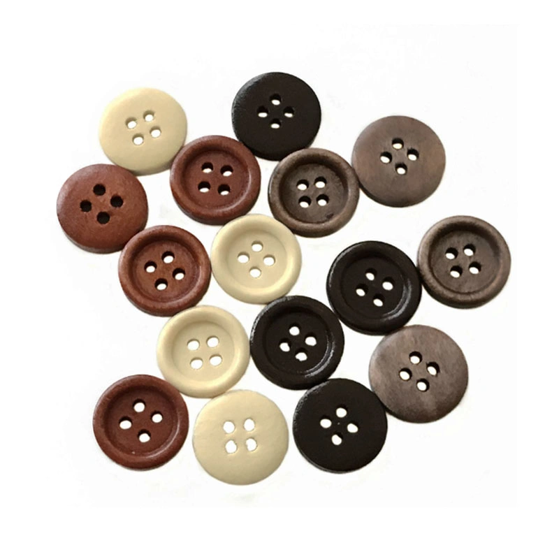 Four Hole Wooden Button Top Coat Trench Coat Wooden Button Shirt Cardigan Trousers Round Button