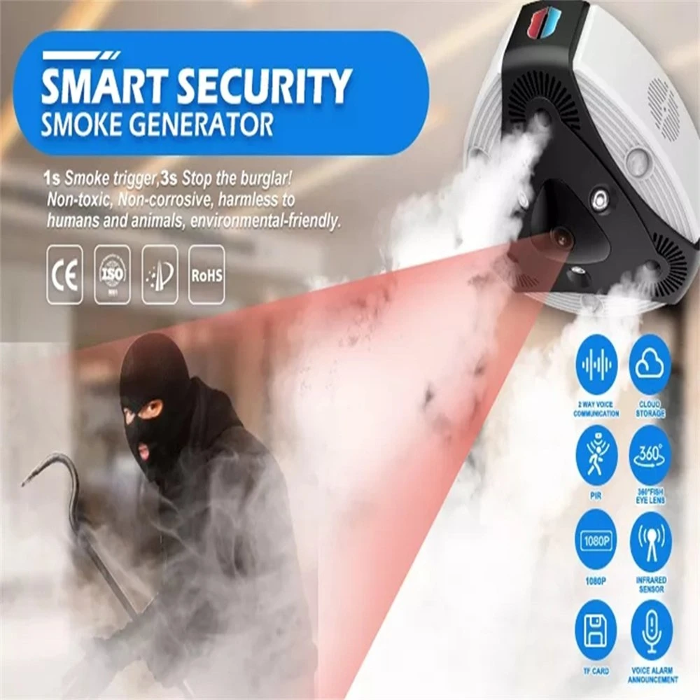 on Site Guarding Security Fog Generator Fogging System with CCTV Camera Network Alarm Fogshield