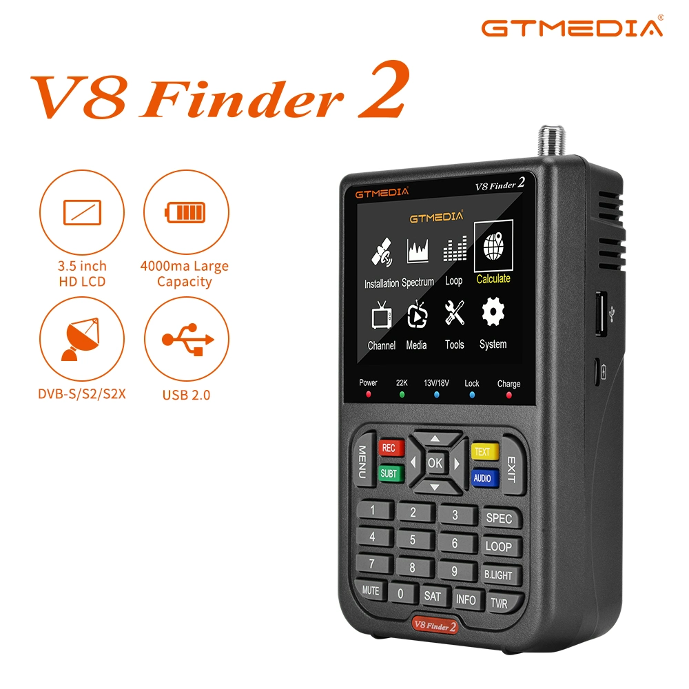 Gtmedia V8 Finder2 S2X avec détecteur de satellite à écran LCD 3.5 pouces