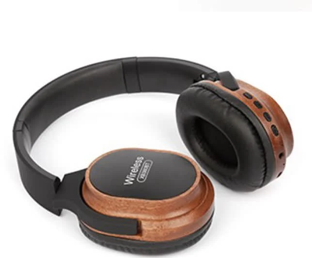 Foldable Light Weight Headset Bamboo Over-Ear Wireless Headphone