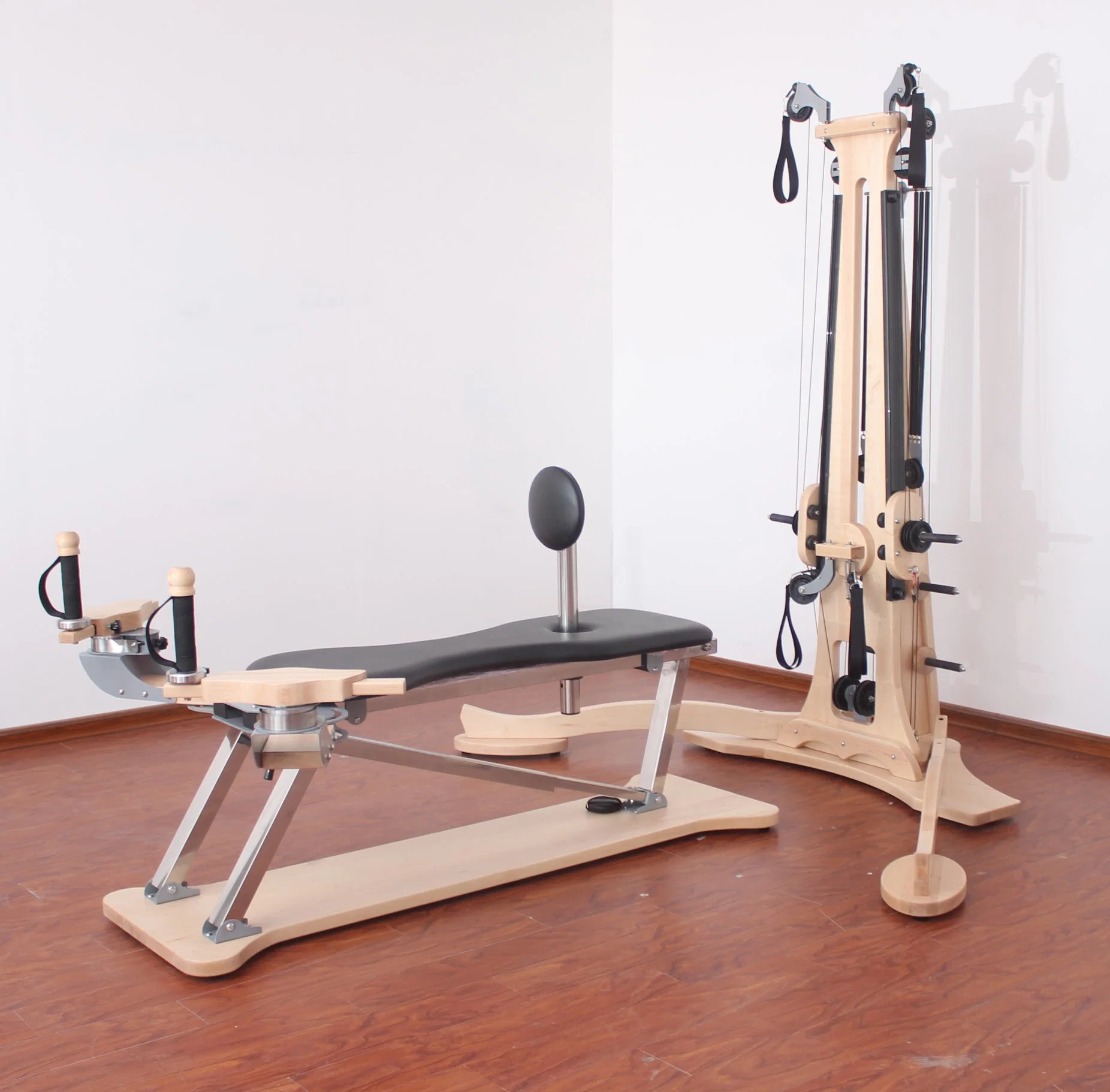 PRO Yoga Body Building Gym Home Fitness Equipment Maple Wood Pilates Reformers Bed Machine Pilates Pulley Tower Combination Unit -Pilates Equipment