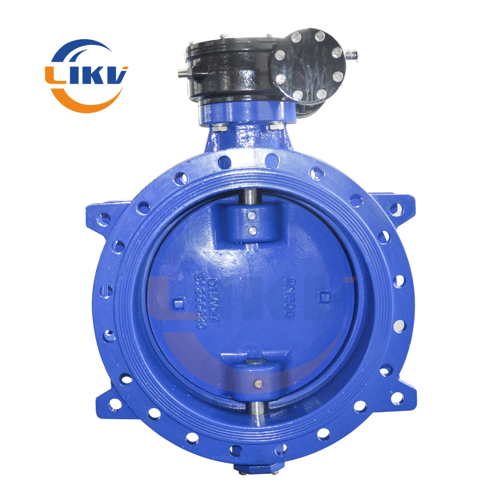 Haute performance Flowseal Double Flange Triple Eccentric Butterfly Valve Gear Operated