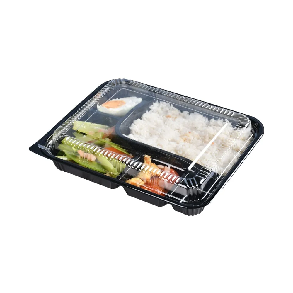 Recyclable Microwave Safe PP Materials Takeaway Black Food Containers