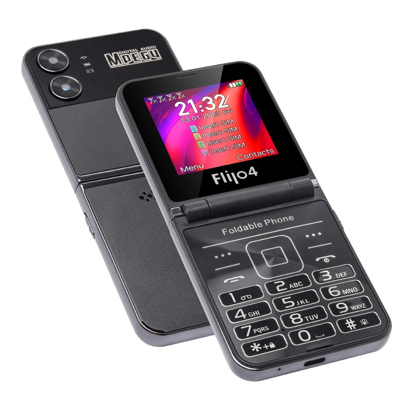 Uniwa F265 4 SIM Cards 2.55 Inches TFT Display Keypad Folding Feature Mobile Phone