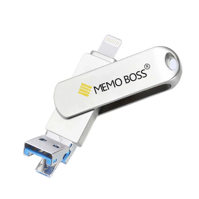 3-in-1 Metal OTG USB 3.0/Lightning/Micro-USB USB Flash Drives 2.0