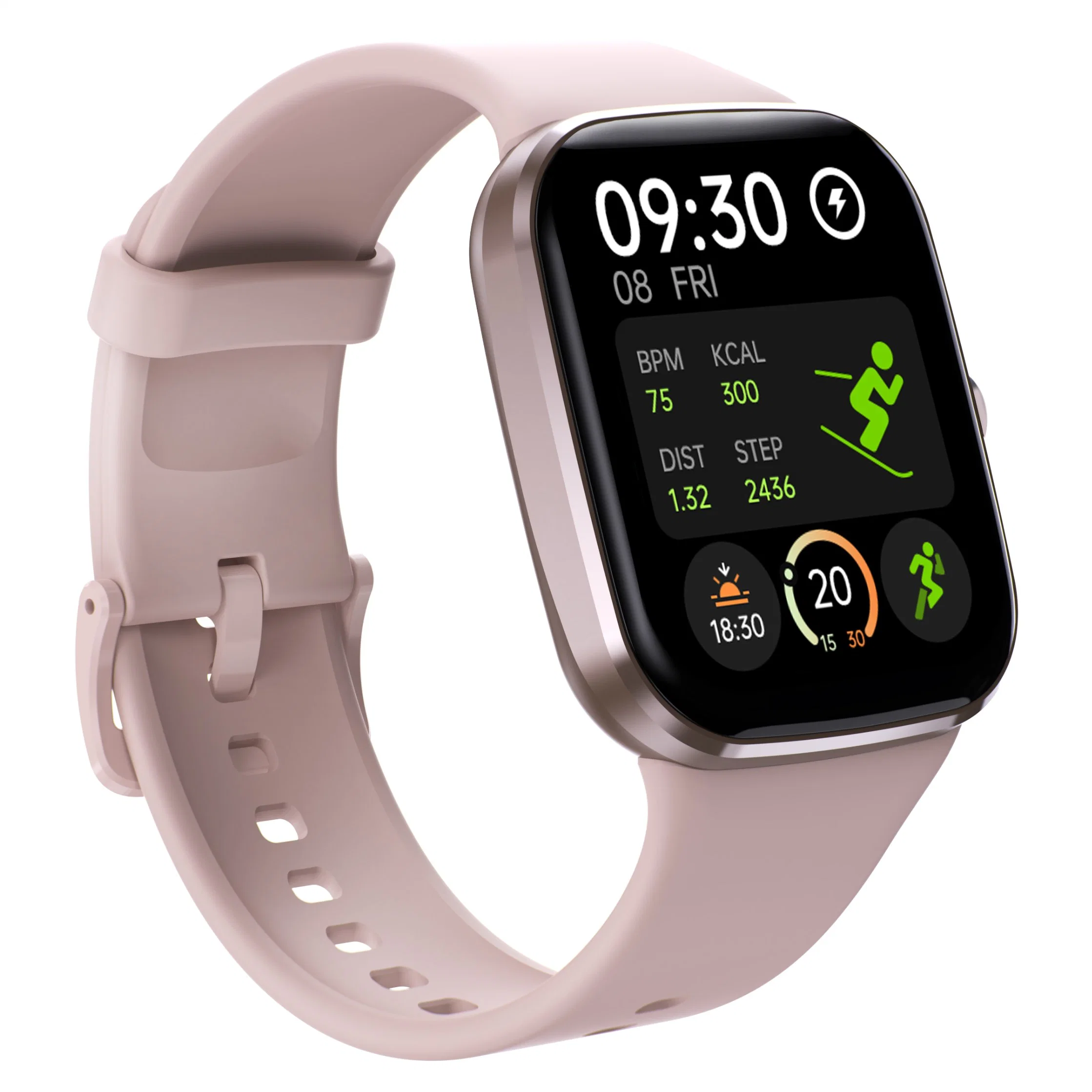 New Zw-Q32 Large Screen Bluetooth Smart Watch Heart Rate Blood Oxygen Health Monitoring 3ATM Waterproof Watch