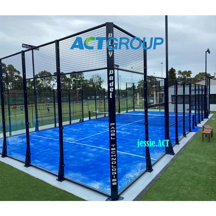 Artificial Grass Panoramic Tennis Paddel Court for Indoor