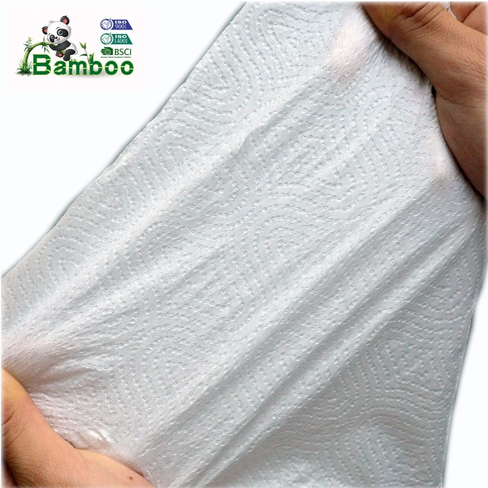 OEM Bleached 2 Ply Soft Bamboo Paper Towel Household Bamboo Kitchen Paper Towel