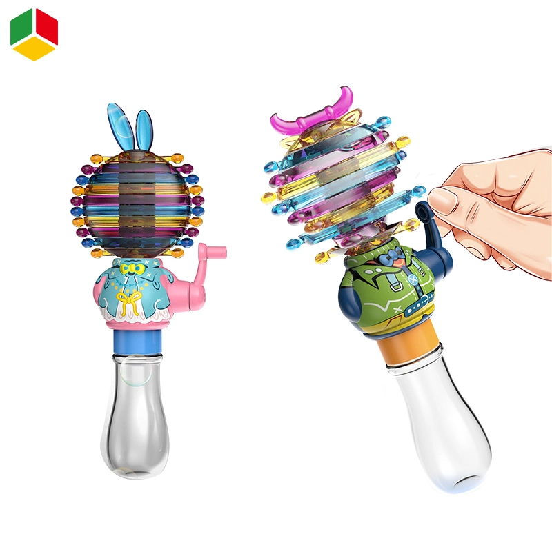 QS Children Educational Summer Outdoor Bubble Stick Toy Plastic Funny Cartoon Blowing Animal Rainbow Shaking Small Bubble Wand Bubble Stick Toys