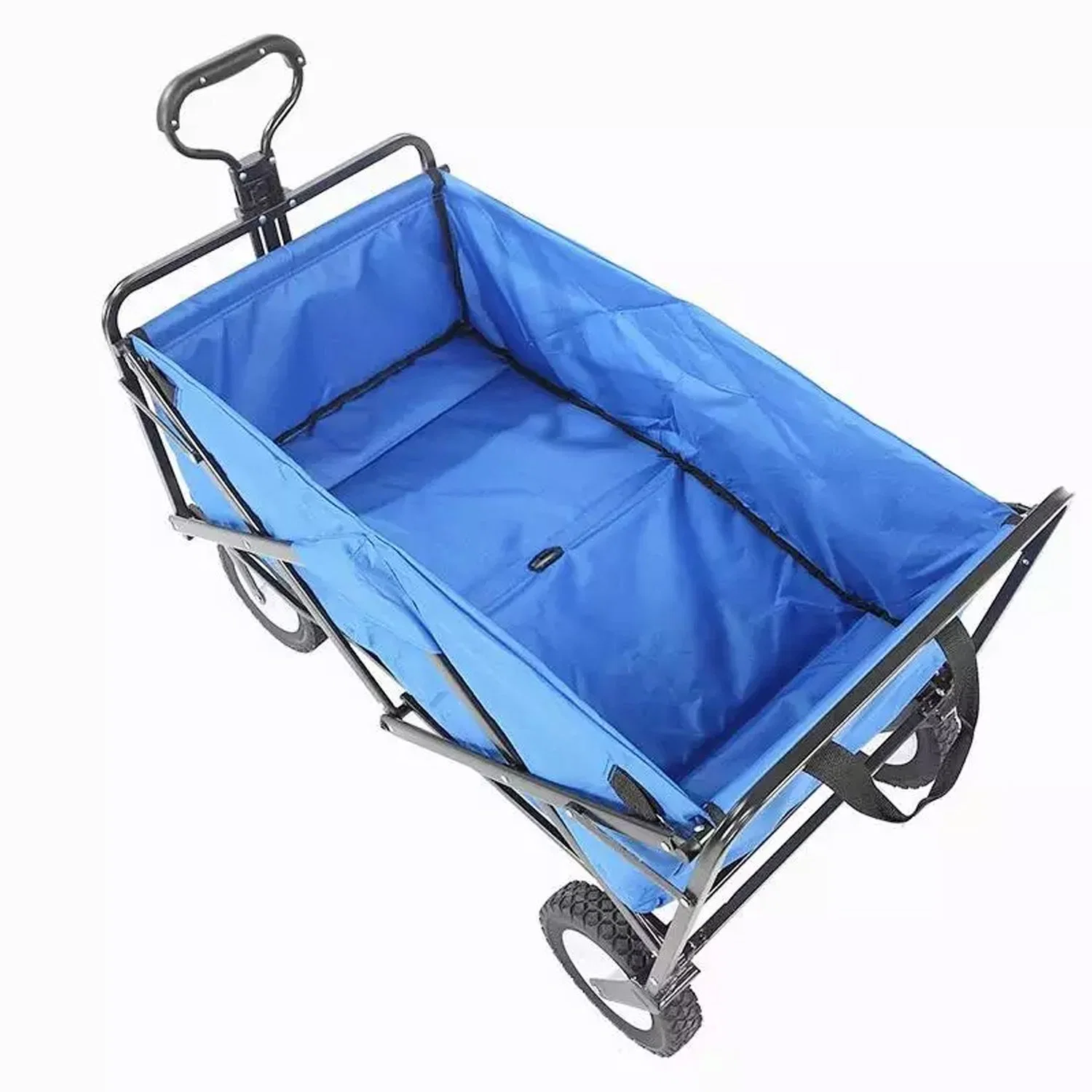 Portable Outdoor Beach Wagon Cheap Tool Carts 4 Wheel Folding Garden Tool Cart with Storage Basket