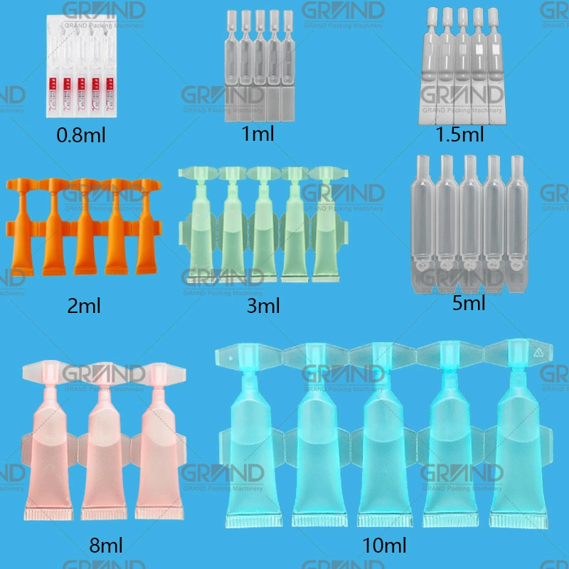 1-10ml frasco de PP tandem monodose Essence Serum Filling Machine Strip Tubo enchimento Máquina vedação Cosmético PE Ampule enchimento e vedação Máquina para óleo essencial