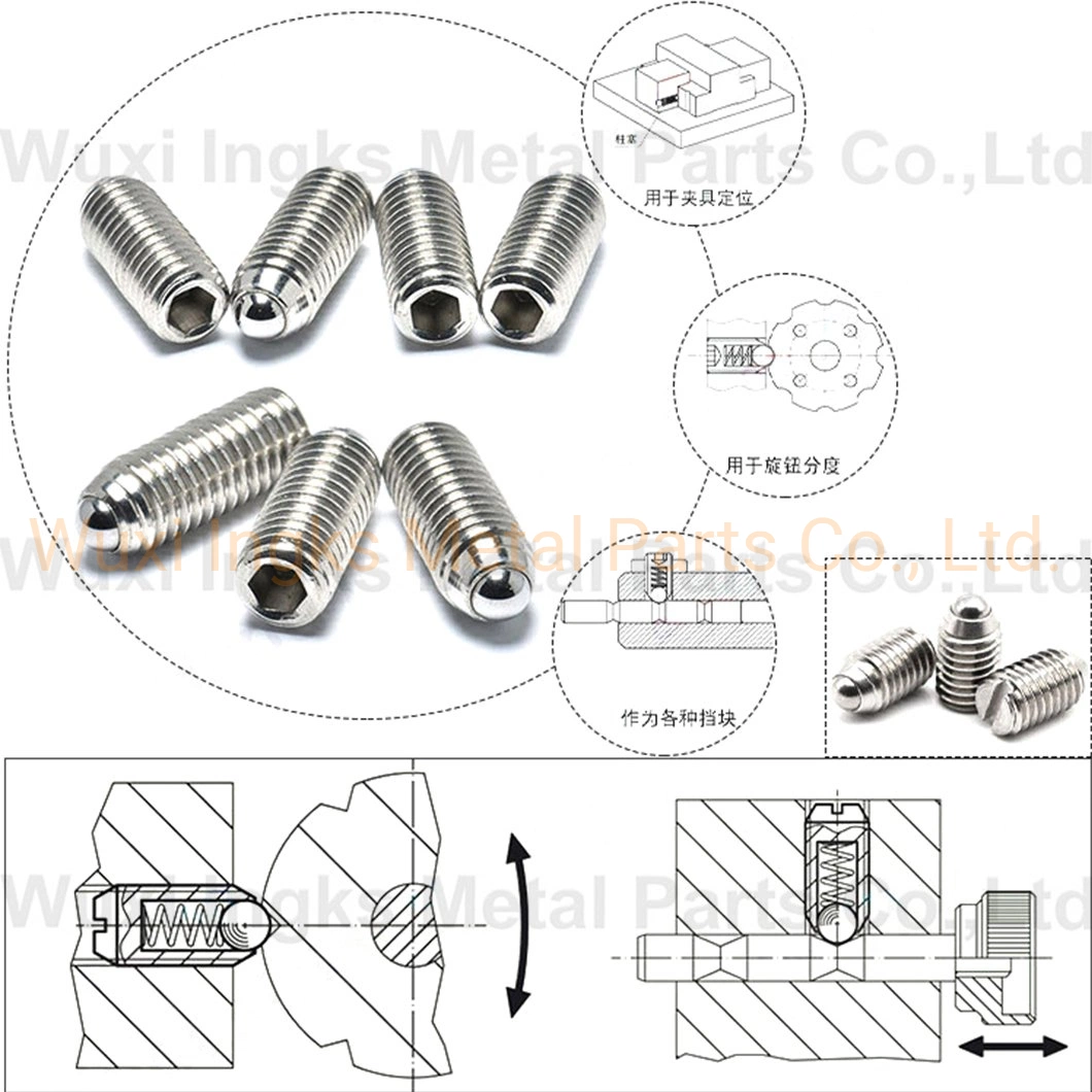 Hot Sale Unthreaded Stainless Body Plastic Ball Push Fit Spring Ball Plunger 10mm