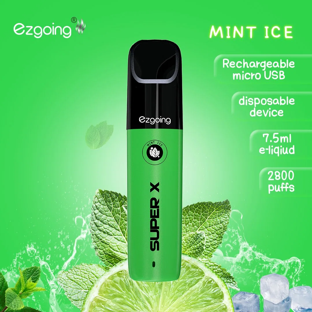 Vente en gros Shenzhen Mini jetable Ezgoing Super-X 2800 puffs cigarette électrique Saveurs personnalisées