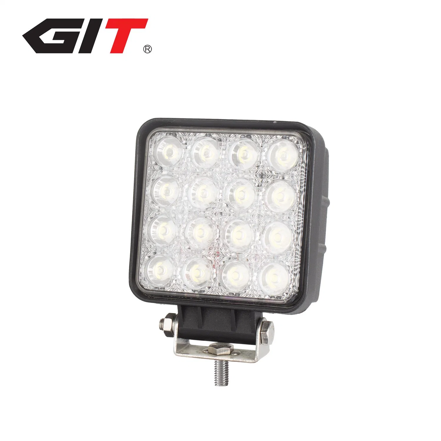 Emark 48W Epistar 4inch 12/24V Square LED Work Light for Forklift Tractor Truck