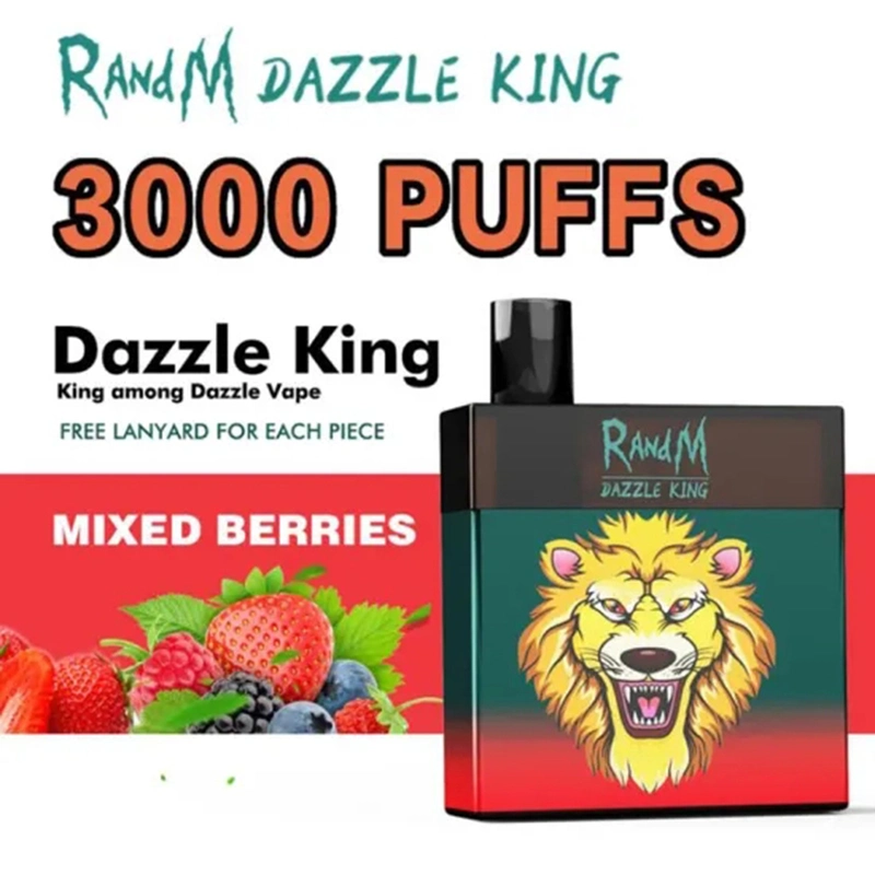 Fashion Box Shape Disposable Pod Rechargeable Randm Dazzle King 3000 Puffs