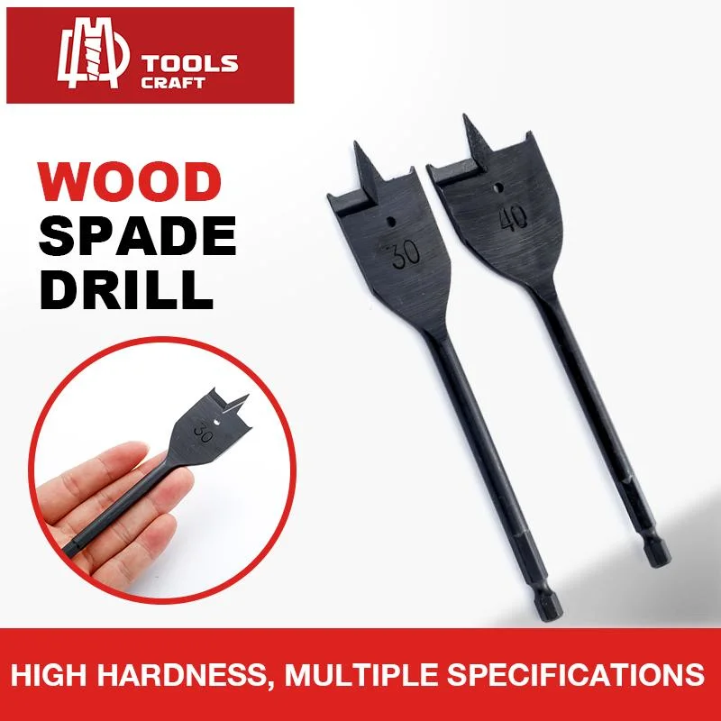 La cosse d'acier High-Carbon Paddle Bits Woodworking plat d'outils de perçage de perçage