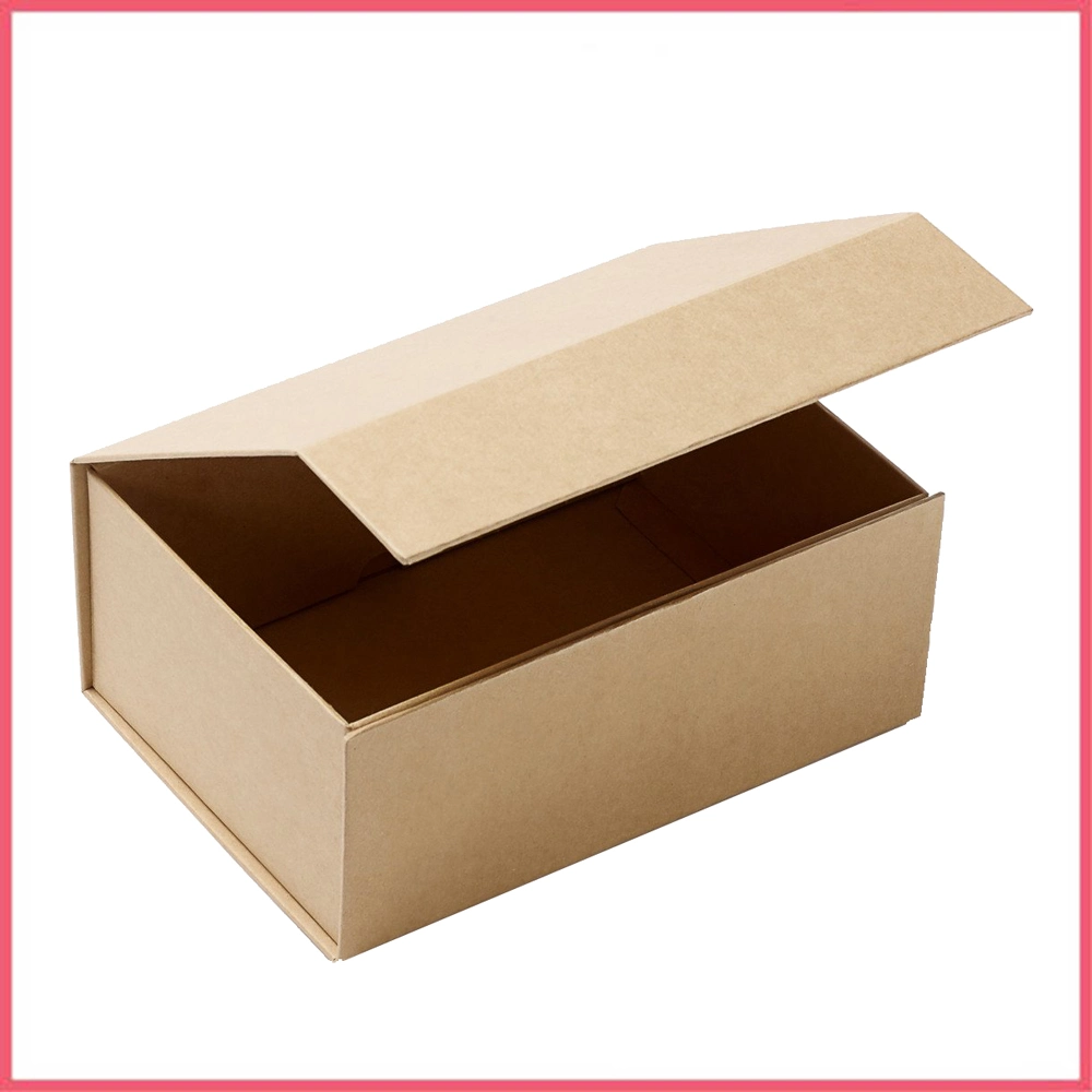 Wholesale/Supplier Natural Brown Kraft Luxury Rigid Folding Gift Box Brown Kraft Paper Box Packaging Box Brown Kraft Gift Box Accept Custom Logo Printing