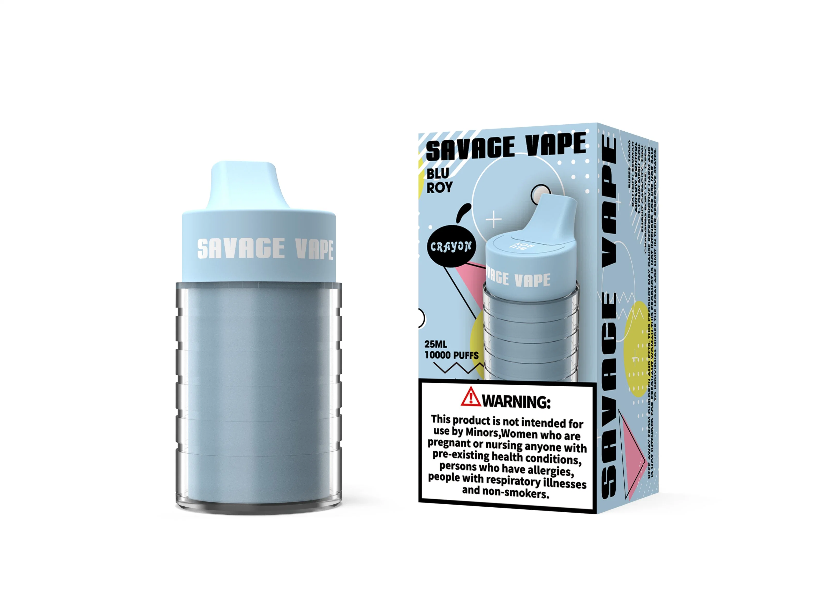 Hohe Qualität auf Verkauf Savage Vape Crayon 10000 Puffs E Zigarette Einweg-Papieren Puff 9000 Max Cup 6000 Vaper Desechables Quarz-Akku Vorgefüllt