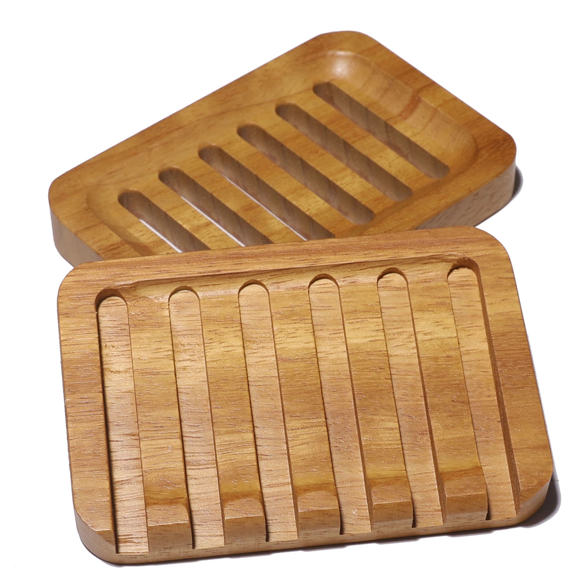 Environmental Protection Bamboo and Wood Soap Tray, Wood Soap Rack, Bathroom Storage Soap Tray Rack