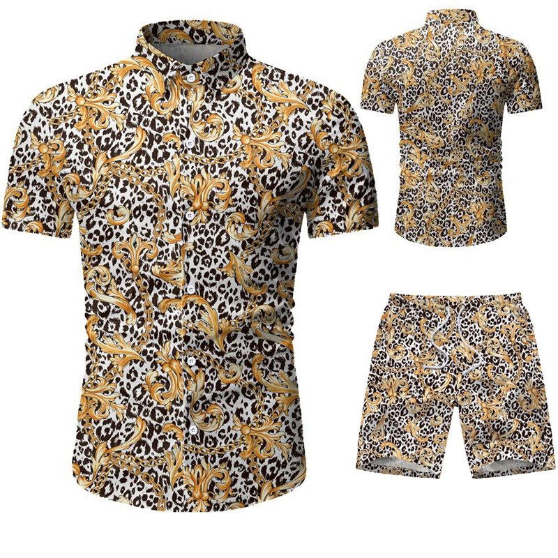 Casual Men Hawaiian Beach Plus Size Men's Shirts Floral Printed Loose Beachwear