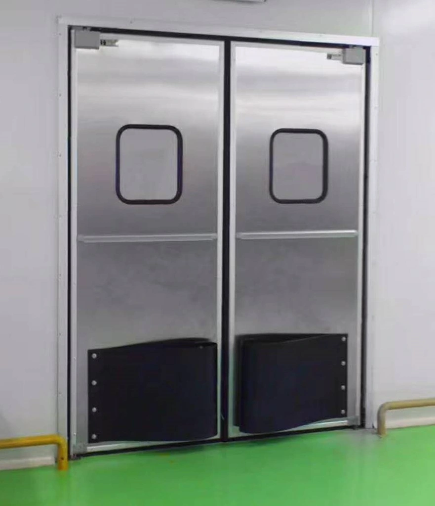 Industrial Interior Free Entry Stainless Steel Metal Impact Bumper Crash Collision Swing Collision Airtight Traffic Door