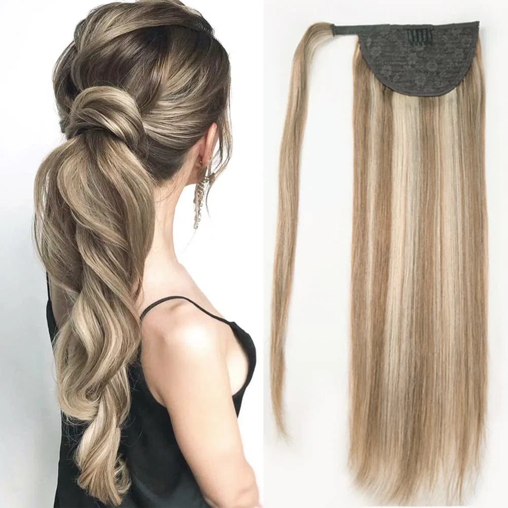 Denghao Hair Factory Wholesale Price 100% Remy Hair Ponytail Hair Extensions