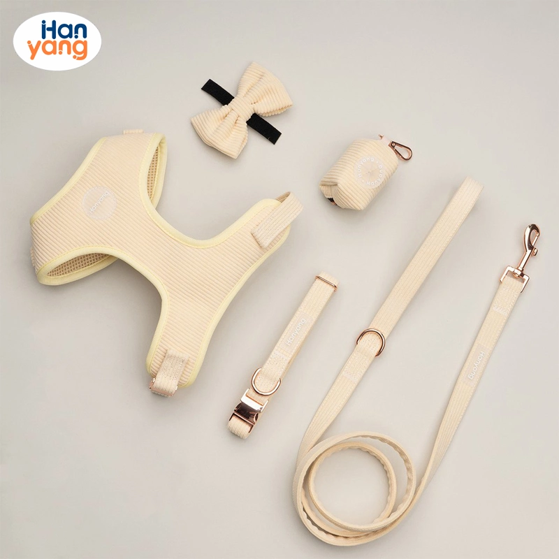 Hanyang Haustier Zubehör Großhandel Hundegeschirr Hersteller Winter Hübsch Einstellbar Personalisiertes Hundegeschirr und Leine Set Cord Hundegeschirr