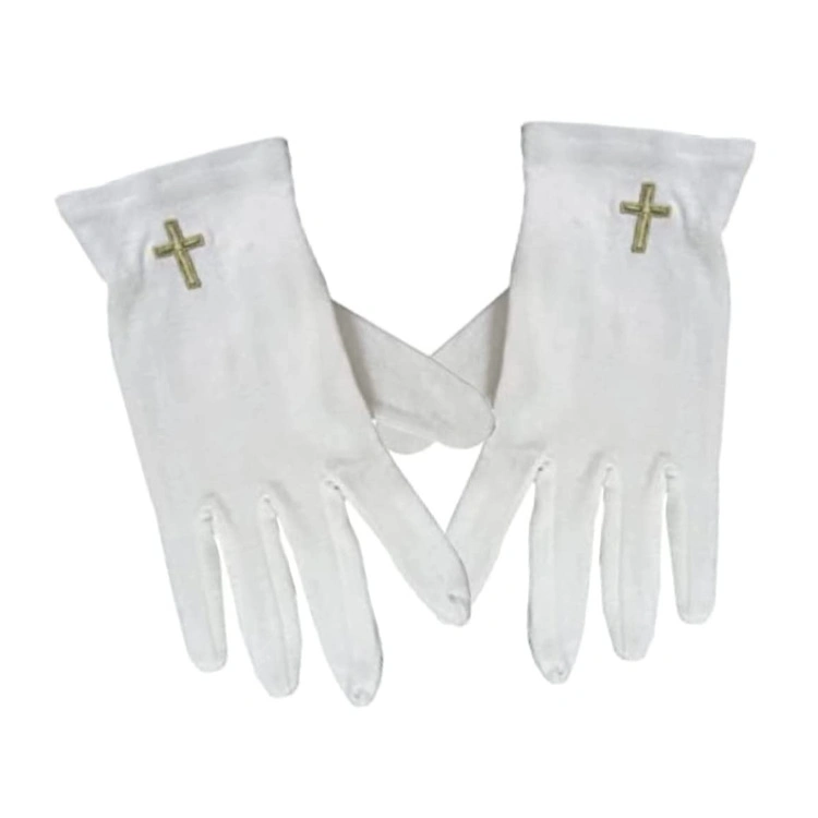 Personnel famille Affaires Freemasons cadeaux Masonic brodés gants de coton blanc