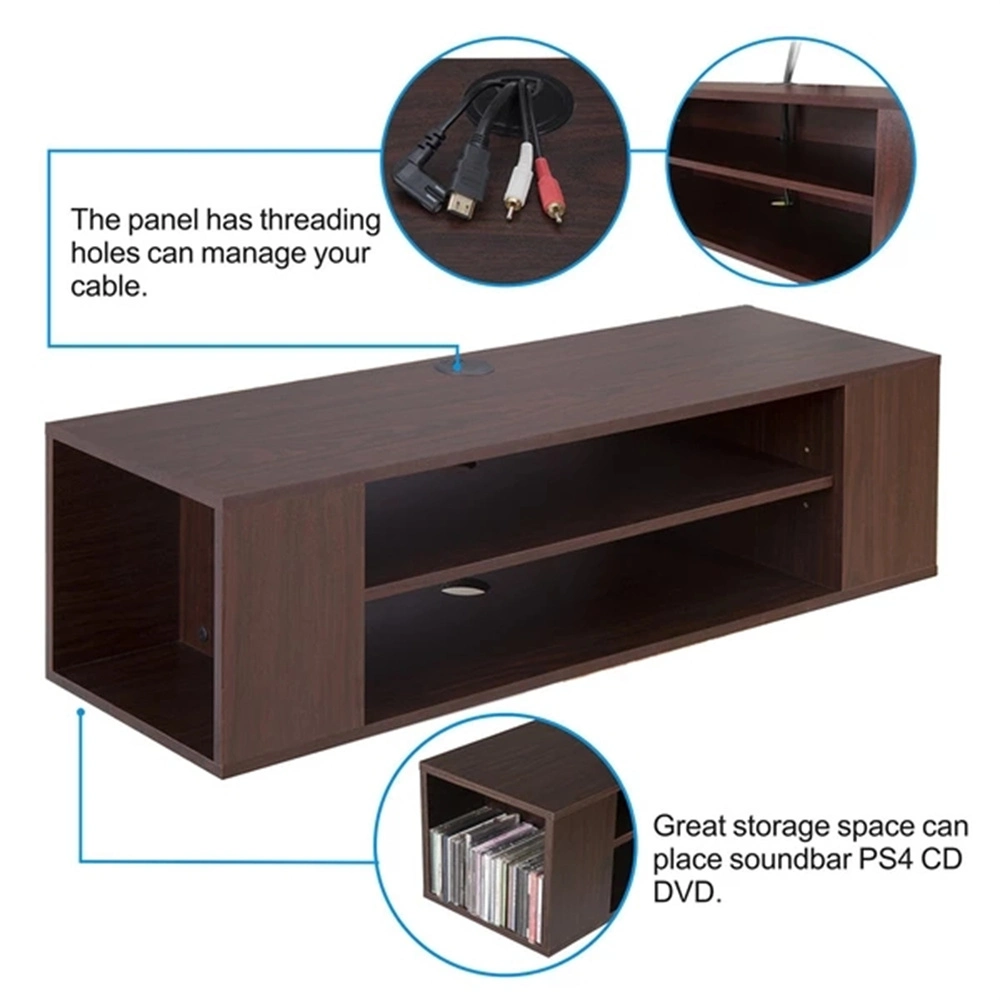 Hot Sell China Brown MDF Stands and Table TV Stand with Storage Wall Cabinet