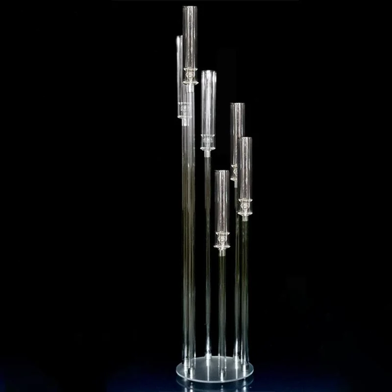 Clear Candle Stand Holder Decoration Manufacturer, Wedding Decorations Acrylic Luxury Glass Candle Stand