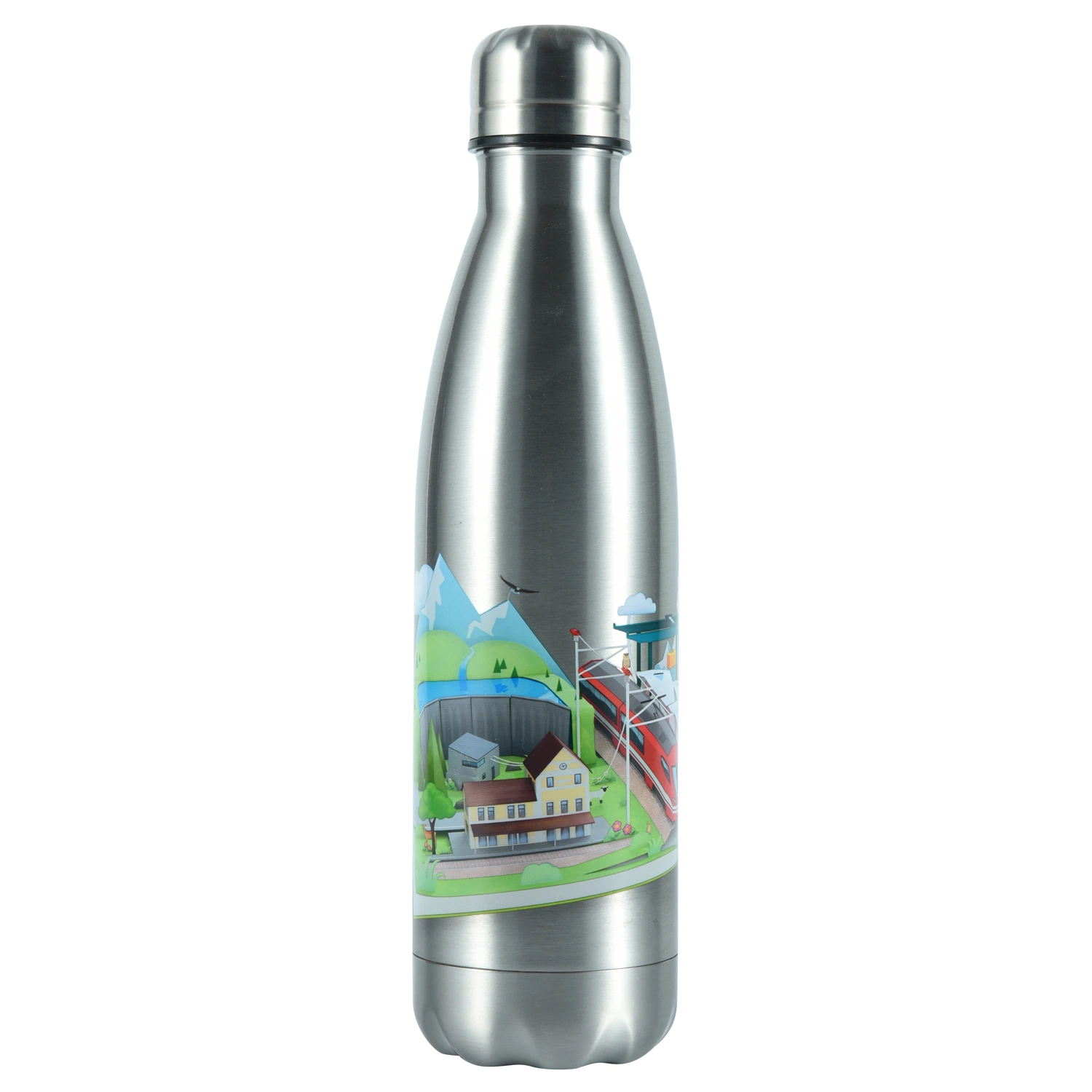 Teebecher mit Deckel, Edelstahl-Flasche, Sport-Wasserflasche