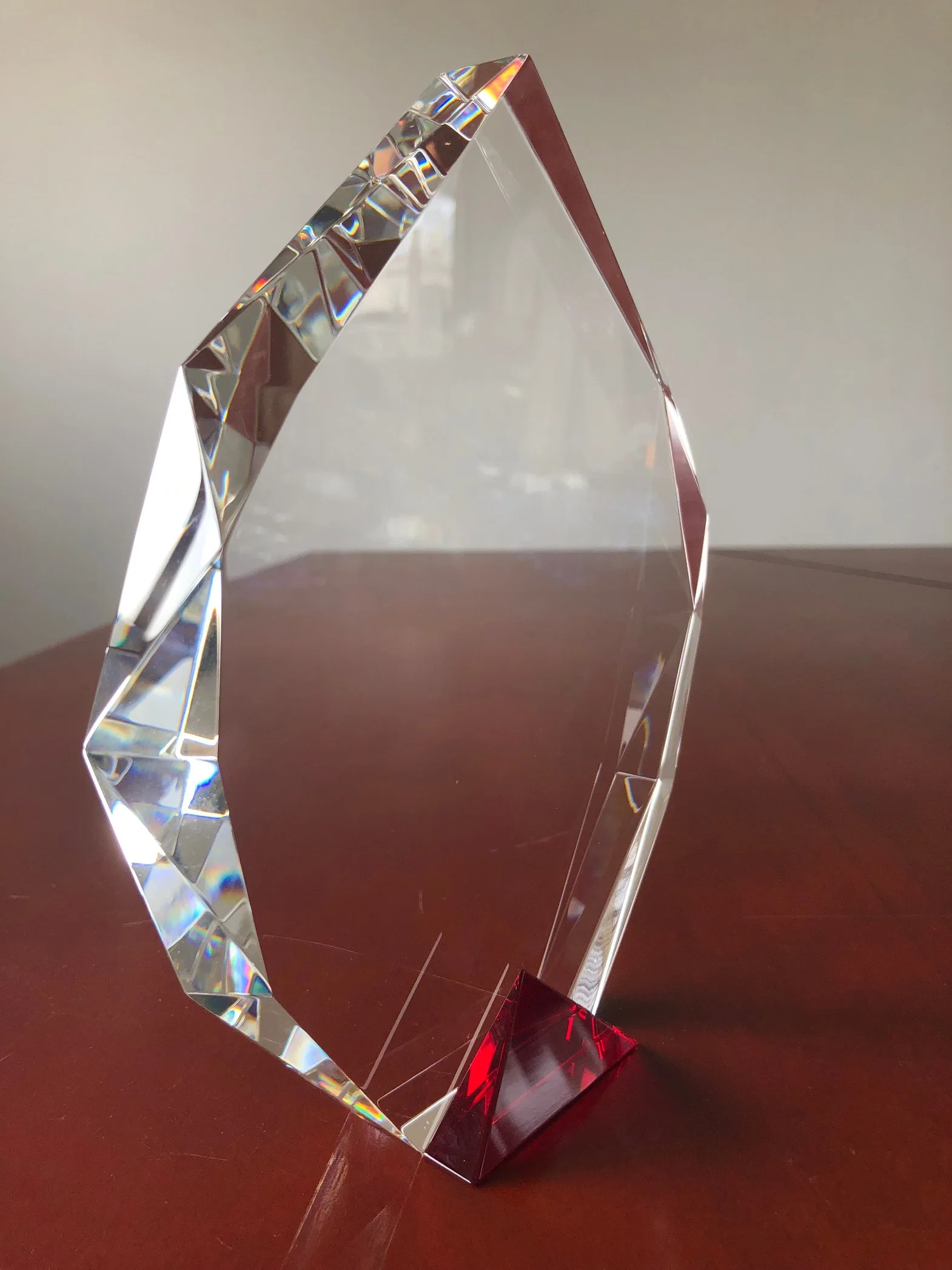 Hot Selling Fan Accent Jade Crystal Glass Awards