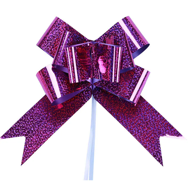 Wholesale/Supplier Cheap Magic Metallic Ribbon Car Bow Gift POM POM Ribbons Decorative Butterfly Ribbon Bow Pull Bow