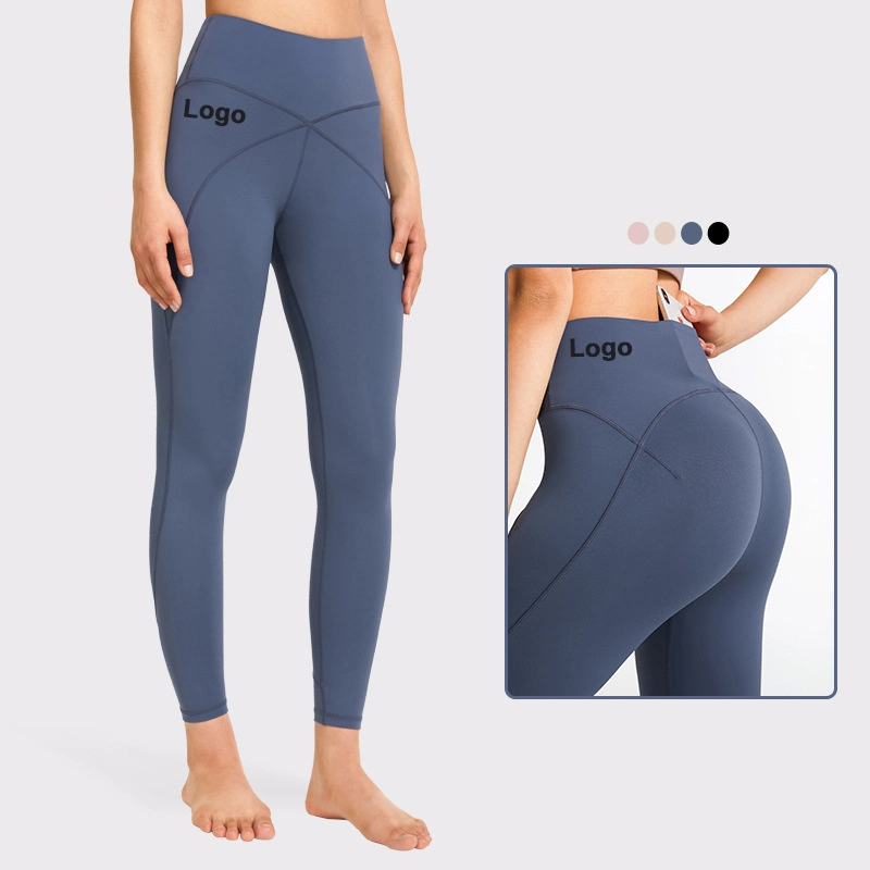 Stock Fitness Wear Women High Waist Fitness Pants Workout Leggings Plus Size Naked Feeling Sport Leggings Ladies Wears Clothing Cycling Wear