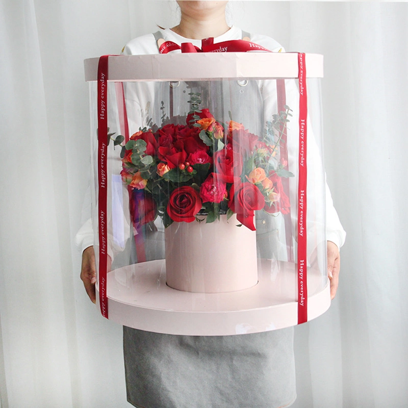 Hot Sale Clear PVC Round Tube Cylinder Transparent Flower Display Box