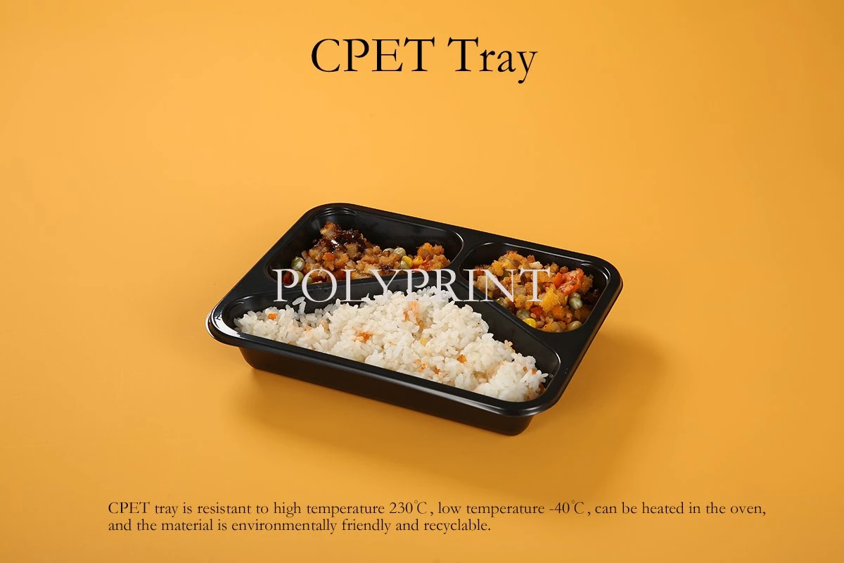Take Away Food Packing Custom Disposable Plastic Microwave Lunch Box Frozen Food Tray Container