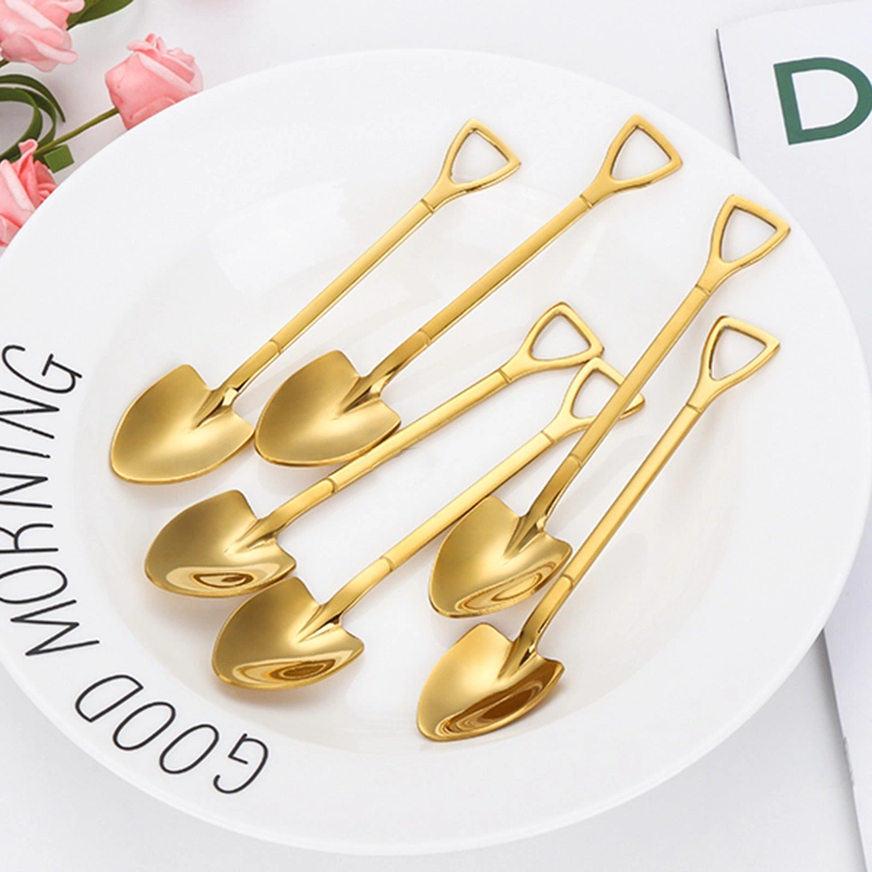 Factory Wholesale/Supplier 6PCS Coffee Scoop Stainless Steel Shovel Tea Spoon Set with Gift Box