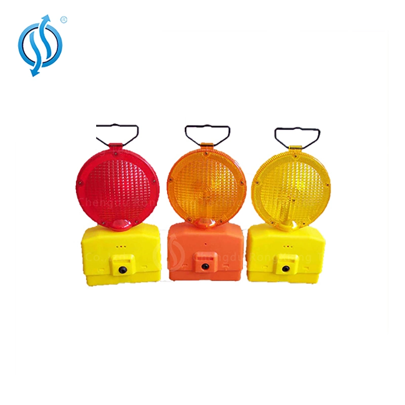 2-Sided Visibility Amber Type LED Battery Power Warning Lights Barricade Traffic Signal Flashing