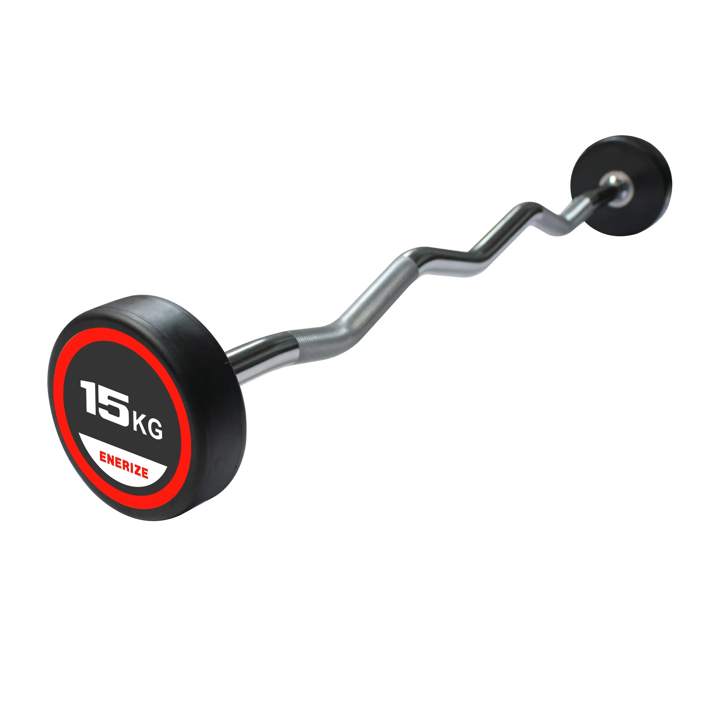 Poids d'haltères longues droites de PU pour salle de gym de levage de la formation d'haltère long Bar curl 10-50 kg et TPU Curl Barbell