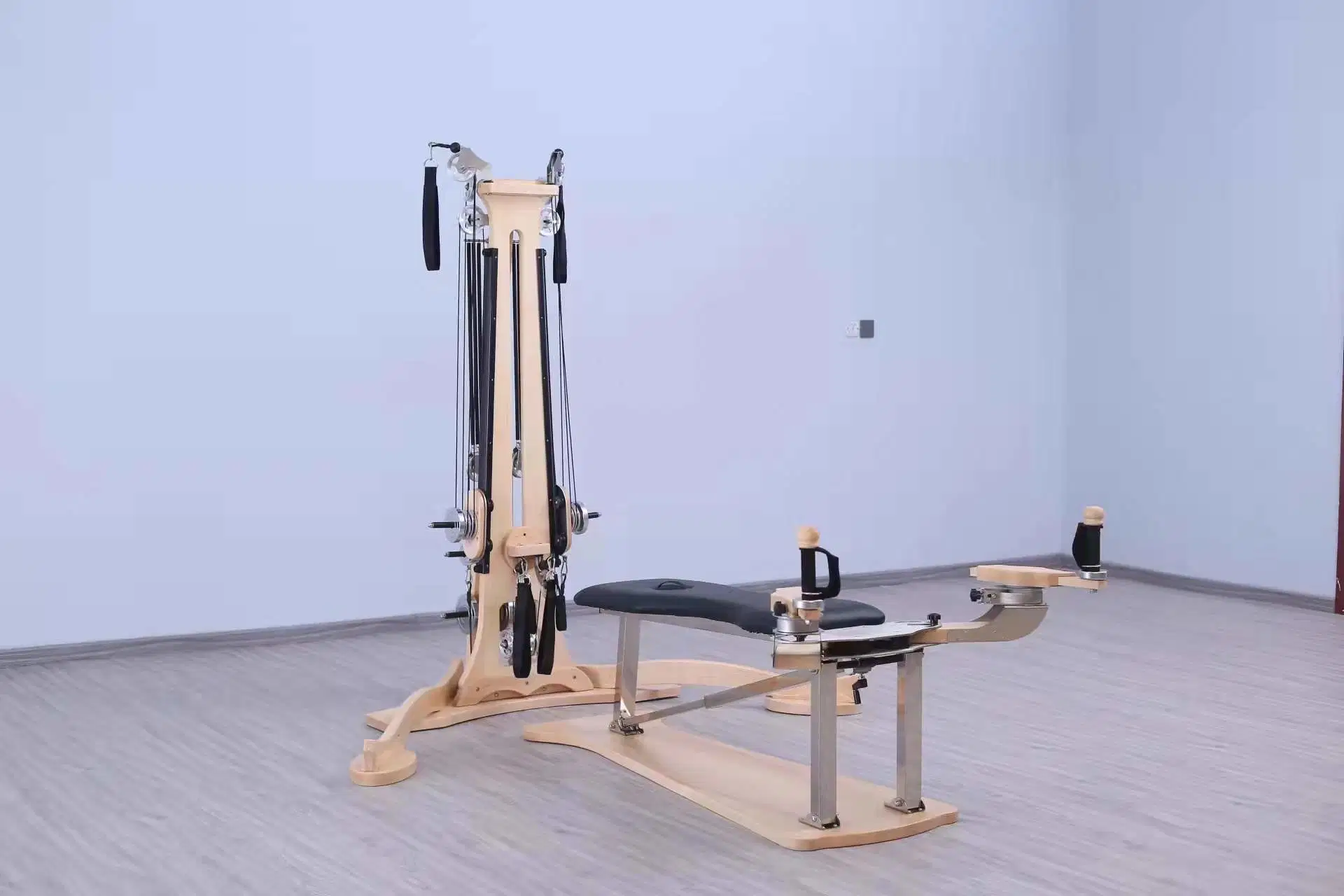 PRO Yoga Body Building Gym Home Fitness Equipment Oak Wood Pilates Reformers Bed Machine Pilates Pulley Tower Combination Unit -Pilates Equipment