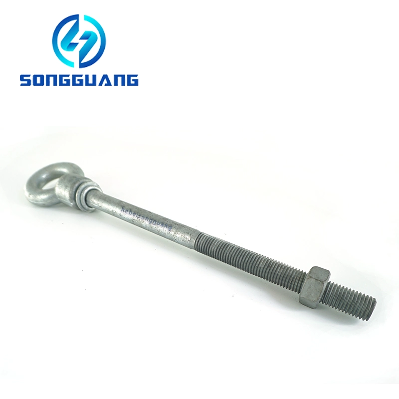 Hot DIP Galvanized Carbon Steel Round Eye Bolt with Nuts