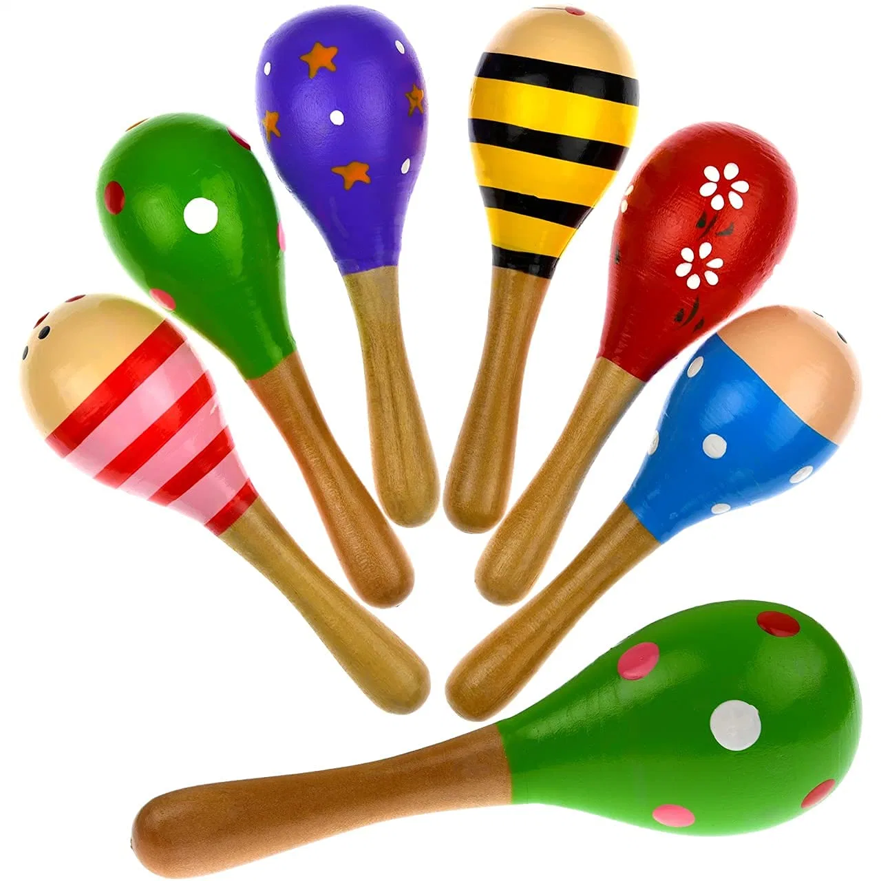 Education Toy Mini Wooden Mexican Party Decorations Maracas Music Kids Toys