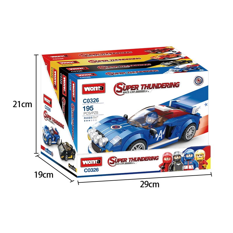 Woma Toys Factory Wholesale/Supplier Customize 4 Sports Car Assembling Kit Car Game Building Blocks Racing Car Small Particle Brick Set Toy Car