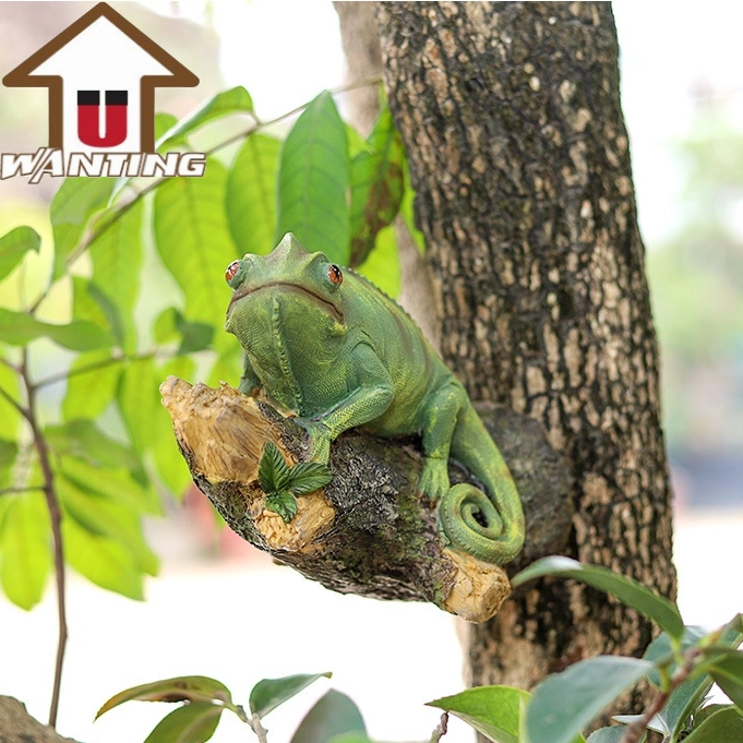 Chameleon Tree Hanging Animal Garden paisaje exterior resina Artesanía Ornament Decoración del hogar