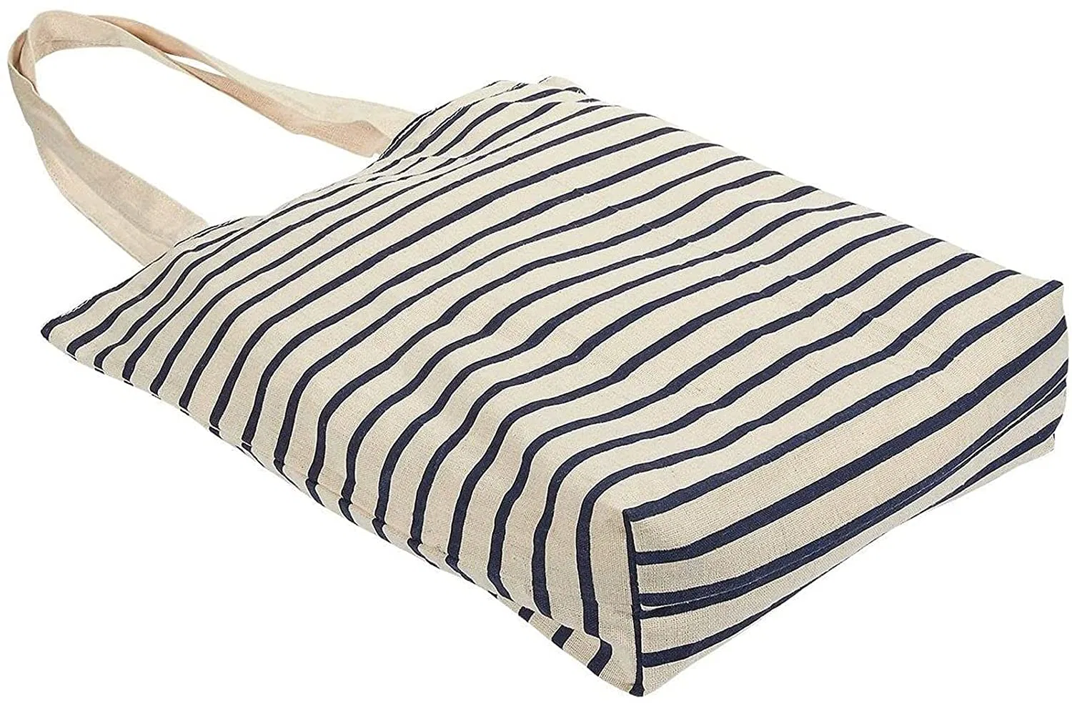 Cheap Stripes Canvas Rope Handle Beach Bag