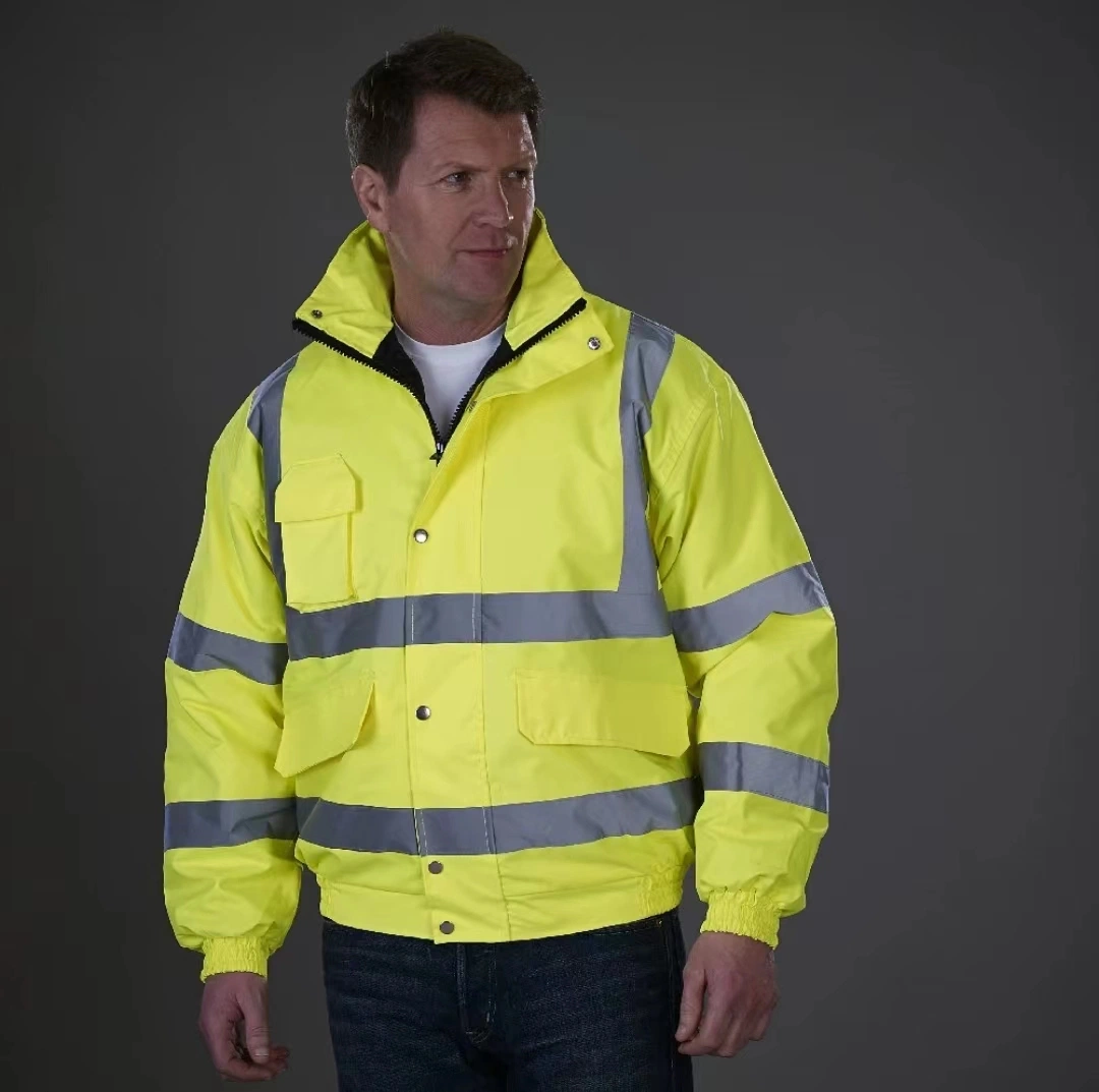 Armor Hi-Vis Breathable Winter Safety Bomber Jacket Hi Visibility Clothing Workwear