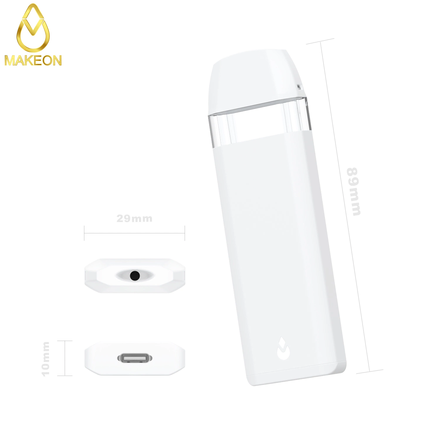 Makeon DC 1ml 2ml Bucket Ceramic Disposable/Chargeable Vape Pen Wickless and Cottonless Mini-vape OEM Brand and Package