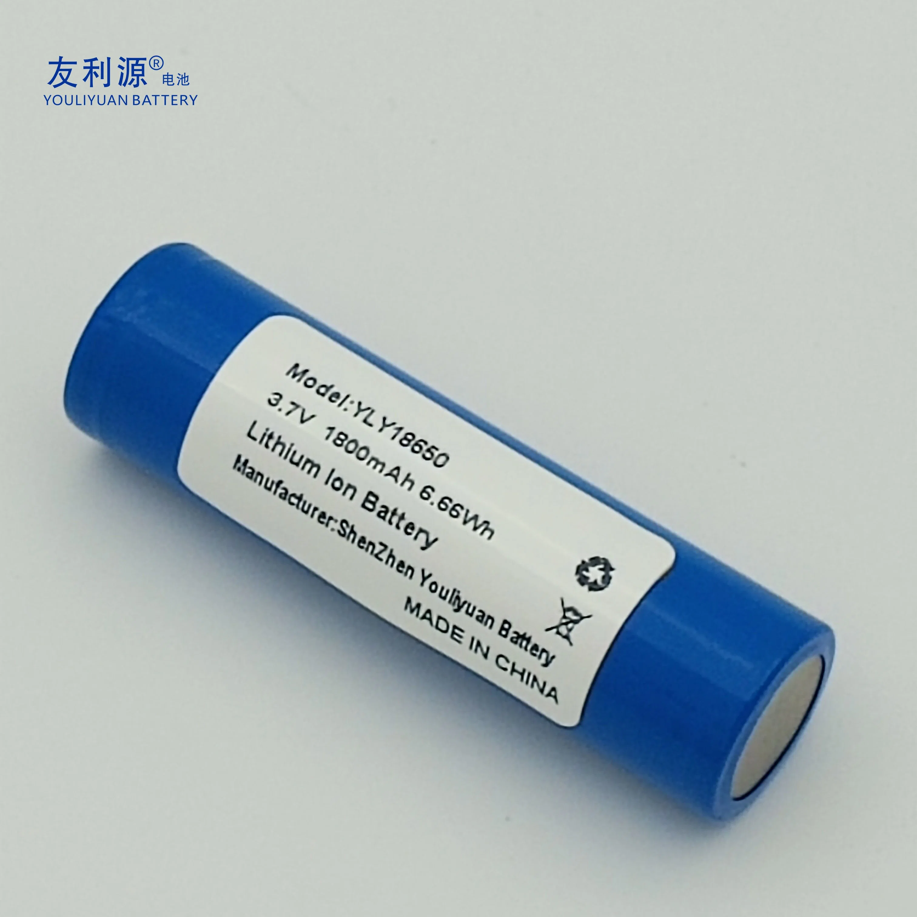 Factory Rechargeable 18650 Battery Cell 3.7V 1800mAh 6.66wh Lithium Battery with PCB and Cap for Massage Gun Battery