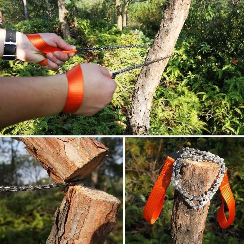 Excursión de Jardín herramientas de jardinería herramientas portátiles de 24 pulgadas la supervivencia de la cadena de la mano cremallera Sierra Sierra Sierra de las cadenas de cable de computadora de mano Herramienta de corte de madera Wyz19616